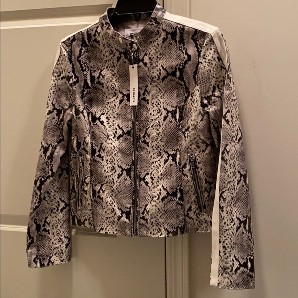 NWT BB Dakota Snakeskin Faux Leather Jacket